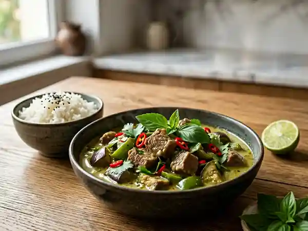 Agneau fondant au curry vert et coco - Photo de présentation