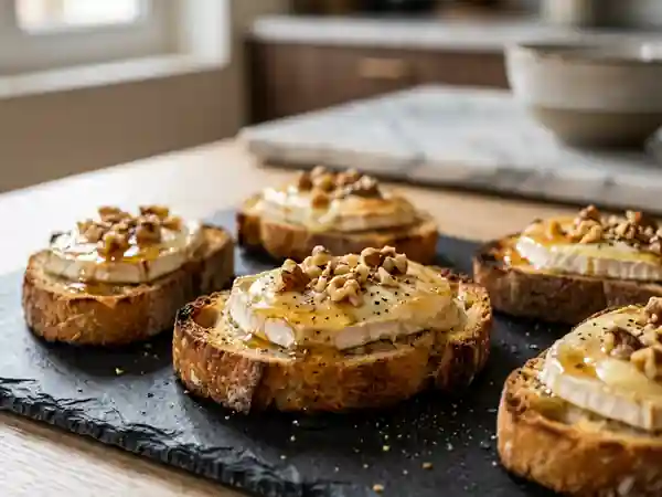 Tartines chèvre miel et noix fondantes - Photo de présentation
