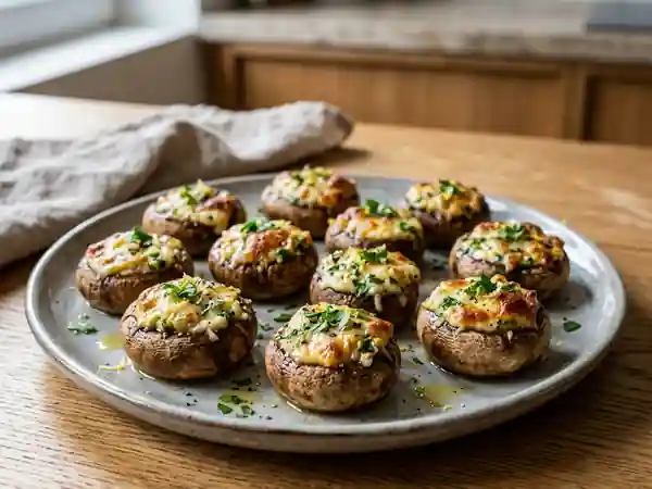 Champignons rôtis fondants à l'ail - Photo de présentation