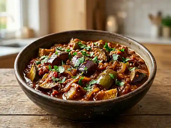 Baingan Masala : Aubergines Fondantes Épicées - Photo de présentation