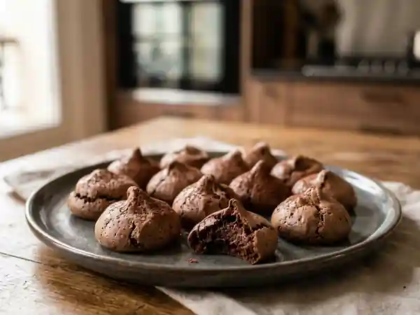 Baisers fondants au chocolat noir - Photo de présentation