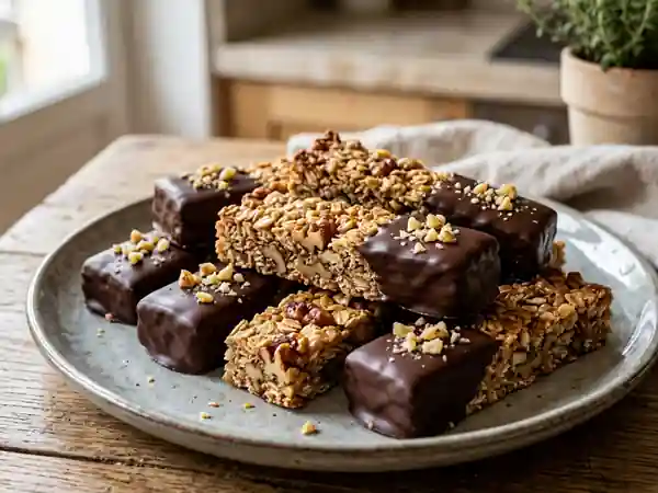 Délicieux bâtonnets croquants aux noix et chocolat - Photo de présentation
