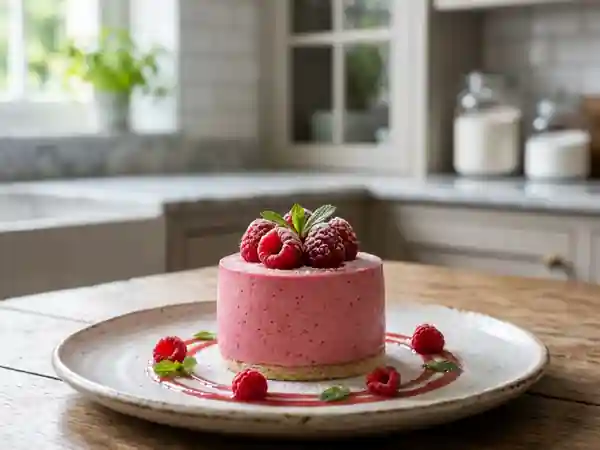 Délicieux Bavarois aux Framboises : Dessert Fruité et Raffiné - Photo de présentation