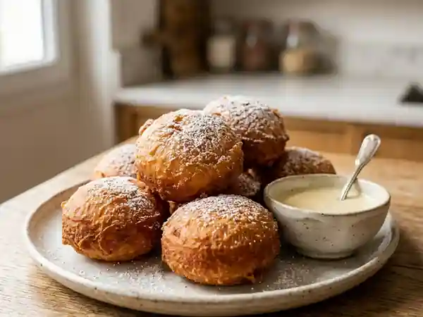 Beignets de pommes croustillants au rhum ambré - Photo de présentation