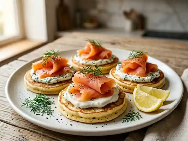 Blinis au Saumon et Crème Citronnée - Photo de présentation