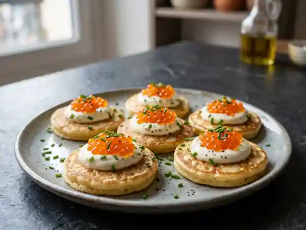 Blinis moelleux aux œufs de saumon - Photo de présentation