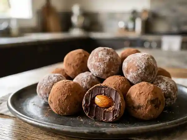 Truffes Fondantes au Chocolat et Amandes Grillées - Photo de présentation