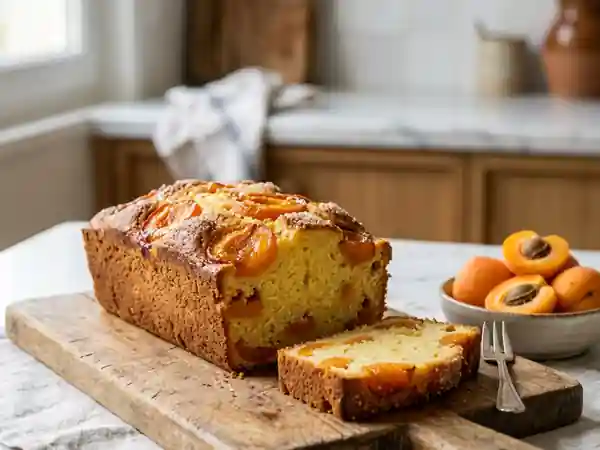 Cake moelleux aux abricots frais et vanille - Photo de présentation