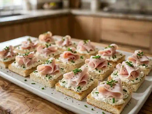 Canapés Fondants Boursin et Jambon - Photo de présentation