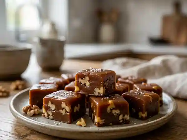 Caramels onctueux aux noix croquantes - Photo de présentation