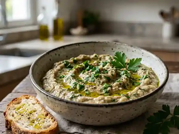 Caviar d'aubergine soyeux au brebis - Photo de présentation