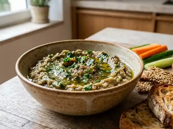 Caviar d'aubergines onctueux à l'ail - Photo de présentation
