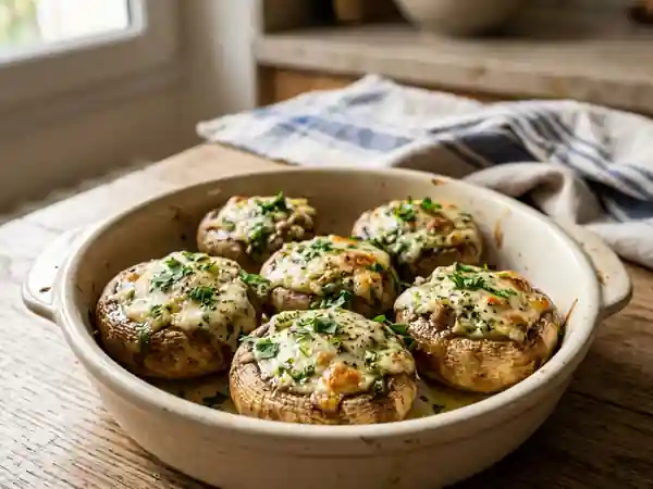 Champignons rôtis au Boursin fondant - Photo de présentation