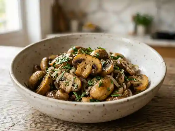 Délicieux Champignons Sautés à l'Estragon Frais - Photo de présentation