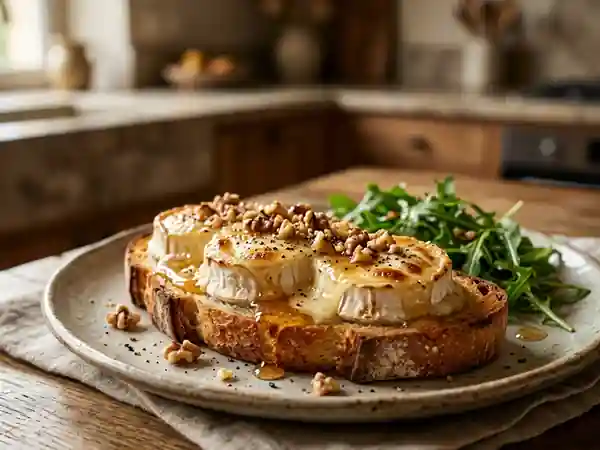 Chèvre chaud au miel et noix croustillantes - Photo de présentation