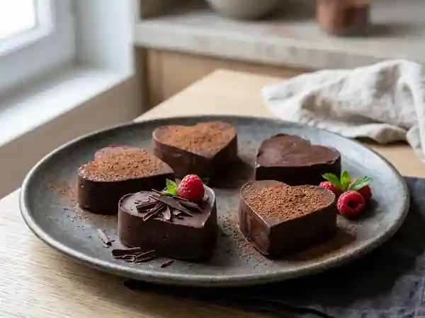 Cœurs Fondants Chocolat-Amande sans Cuisson - Photo de présentation
