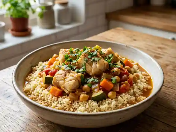Couscous de poisson aux légumes fondants - Photo de présentation
