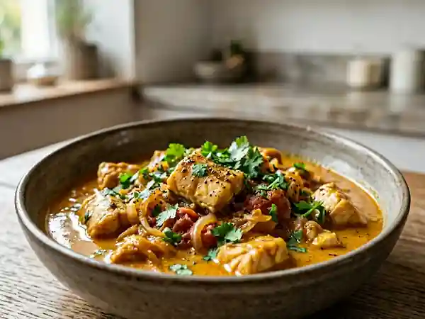 Congre fondant au curry et lait de coco - Photo de présentation