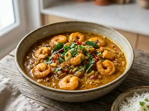 Curry de crevettes onctueux au lait de coco - Photo de présentation