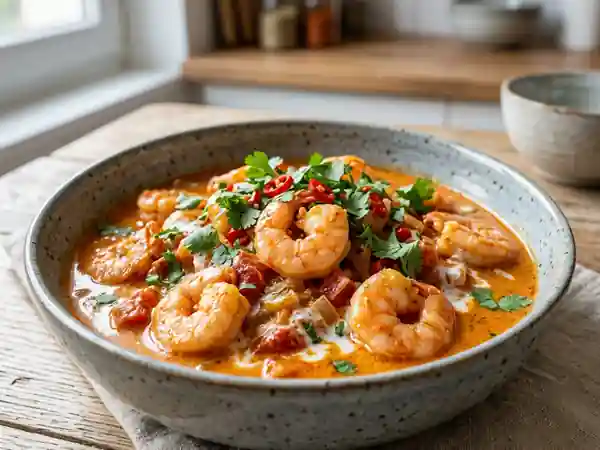Curry de crevettes crémeux au lait de coco - Photo de présentation