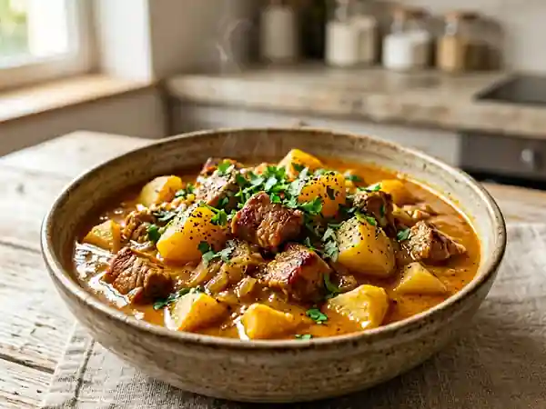Délicieux Curry de Porc aux Pommes de Terre Fondantes - Photo de présentation