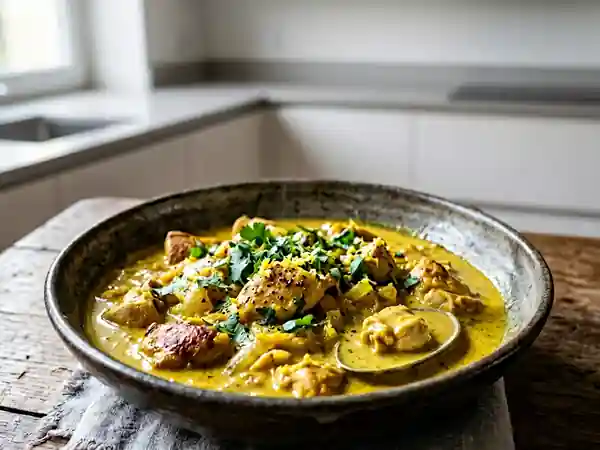 Curry de poulet crémeux au citron jaune - Photo de présentation