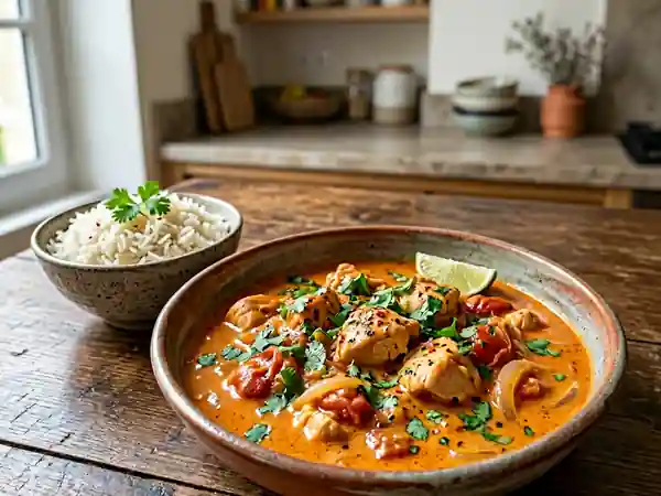 Délicieux Curry de Poulet au Lait de Coco Crémeux - Photo de présentation