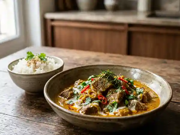Délicieux Curry de Viande à la Khmère : Recette Authentique et Savoureuse - Photo de présentation