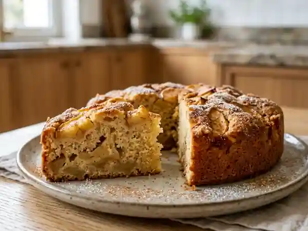 Gâteau fondant aux pommes et cannelle - Photo de présentation