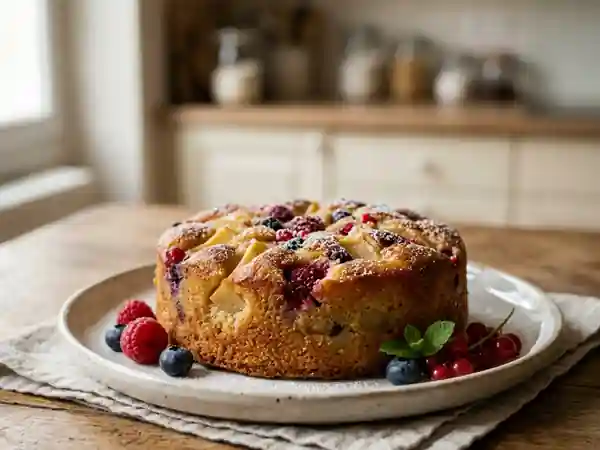 Gâteau de semoule crémeux aux fruits fondants - Photo de présentation