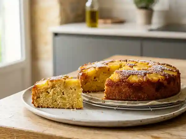 Délicieux gâteau moelleux à l'ananas frais - Photo de présentation