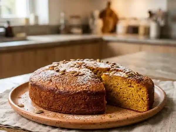 Gâteau fondant au potiron et à la cannelle - Photo de présentation