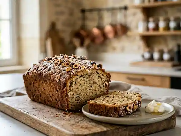 Délicieux gâteau moelleux aux noisettes et biscottes - Photo de présentation