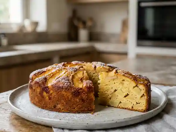 Délicieux gâteau moelleux aux pommes fait maison - Photo de présentation