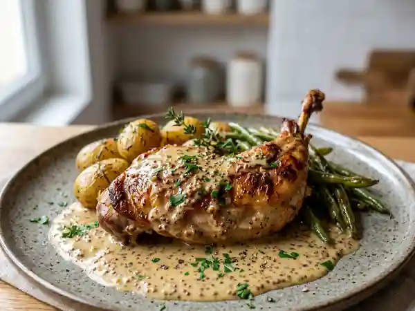 Lapin tendre à la moutarde et crème onctueuse - Photo de présentation