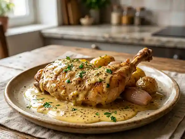 Délicieux Lapin à la Moutarde Maison : Recette Facile et Savoureuse - Photo de présentation