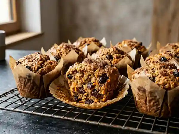 Muffins fondants carotte et raisins secs - Photo de présentation