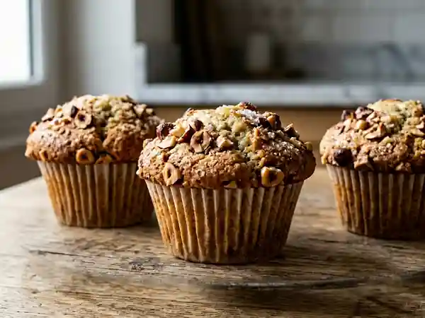 Délicieux muffins moelleux aux noisettes pour une personne - Photo de présentation