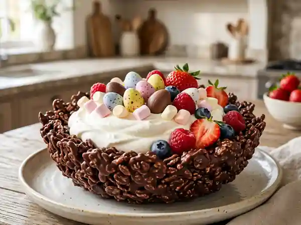 Nid de Pâques Chocolat et Fruits Rouges - Photo de présentation