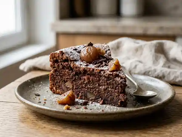 Pavé Fondant Marrons et Chocolat Noir - Photo de présentation