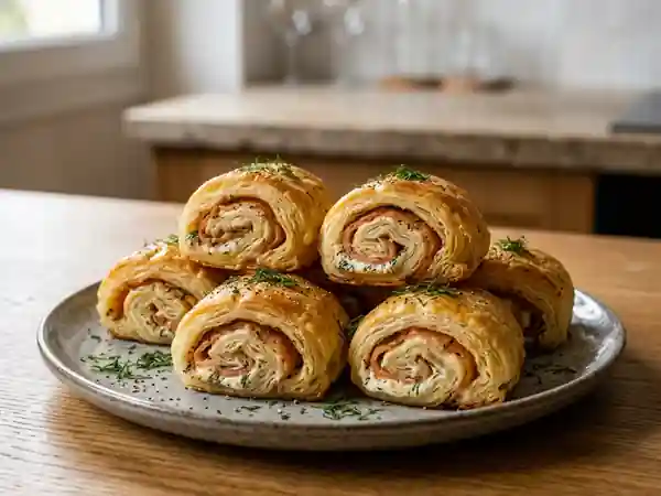 Délicieux Petit Rouleau de Pâte au Saumon Fumé - Photo de présentation