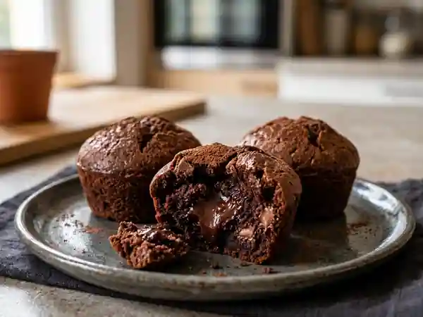 Délicieux Petits Gâteaux Fondants aux Deux Chocolats - Photo de présentation