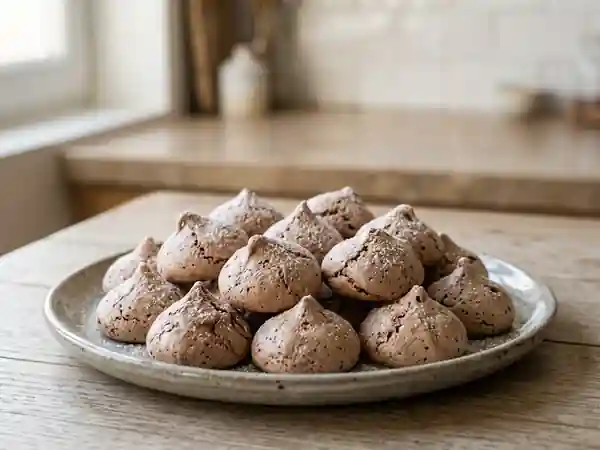 Délicieux petits gâteaux meringués au chocolat fondant - Photo de présentation