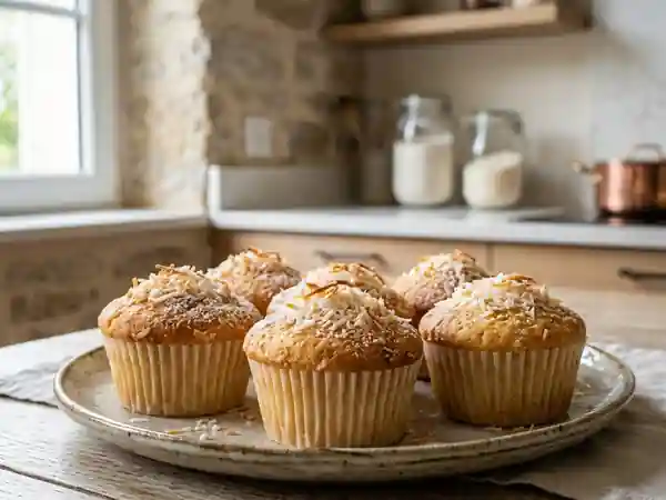 Petits gâteaux coco fondants et dorés - Photo de présentation