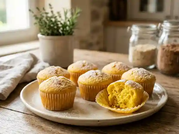 Délicieux petits gâteaux moelleux au safran pour un goûter raffiné - Photo de présentation