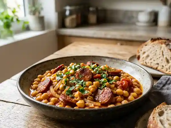 Pois chiches fondants au chorizo fumé - Photo de présentation