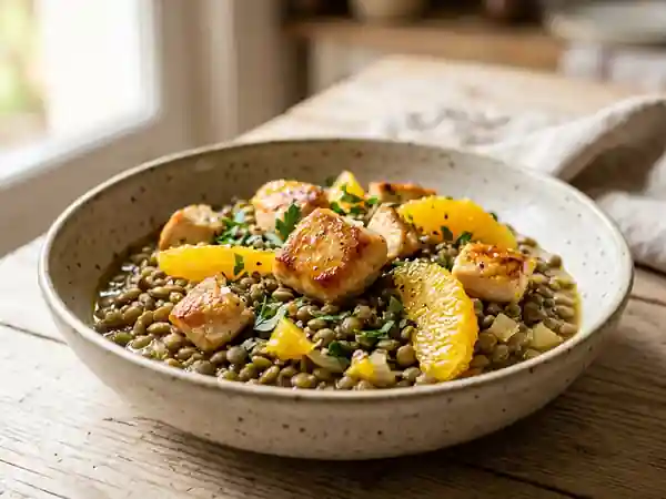 Délicieux Poulet aux Lentilles et Agrumes : Recette Saine et Savoureuse - Photo de présentation