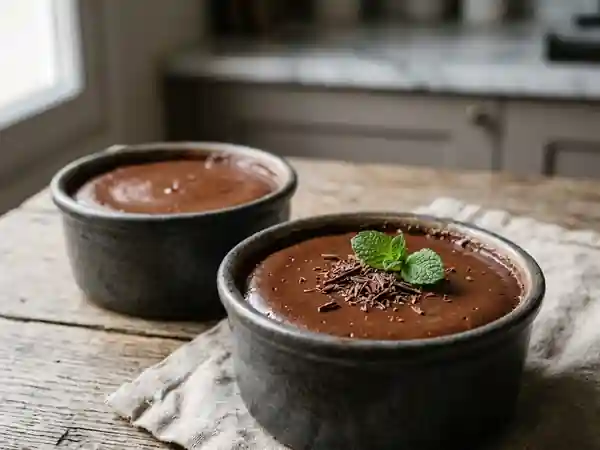 Délicieux Ramequin de Crème au Chocolat Fondante - Photo de présentation