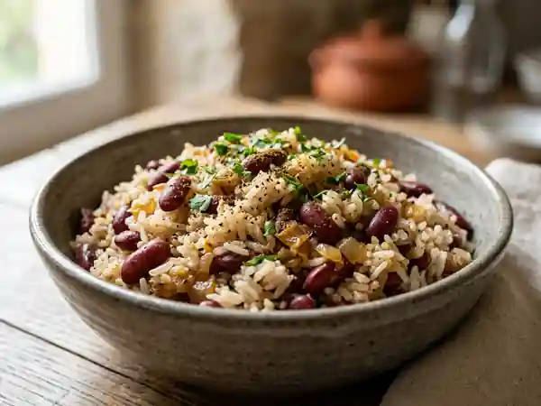 Riz fondant aux haricots rouges et cumin - Photo de présentation