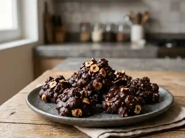 Rochers Noisettes et Chocolat Noir Croquants - Photo de présentation